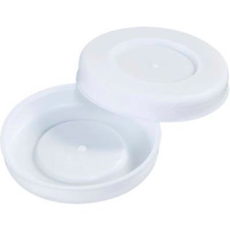 THE PACKAGING WHOLESALERS Plastic End Caps, 2-1/2" Dia., White, 100/Pack MTCAP25